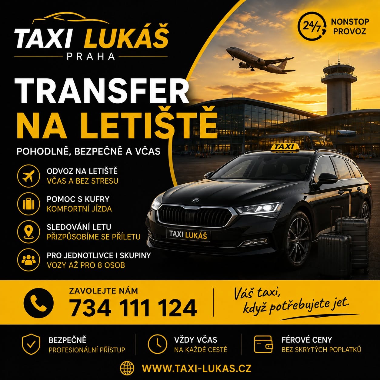 Letištní transfer Taxi Lukáš